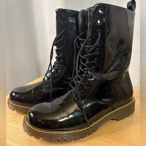 Black Patent Leather Doc Martin lookalike (NEW)